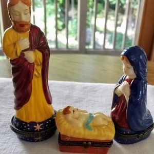3 Piece Nativity Trinket Boxes